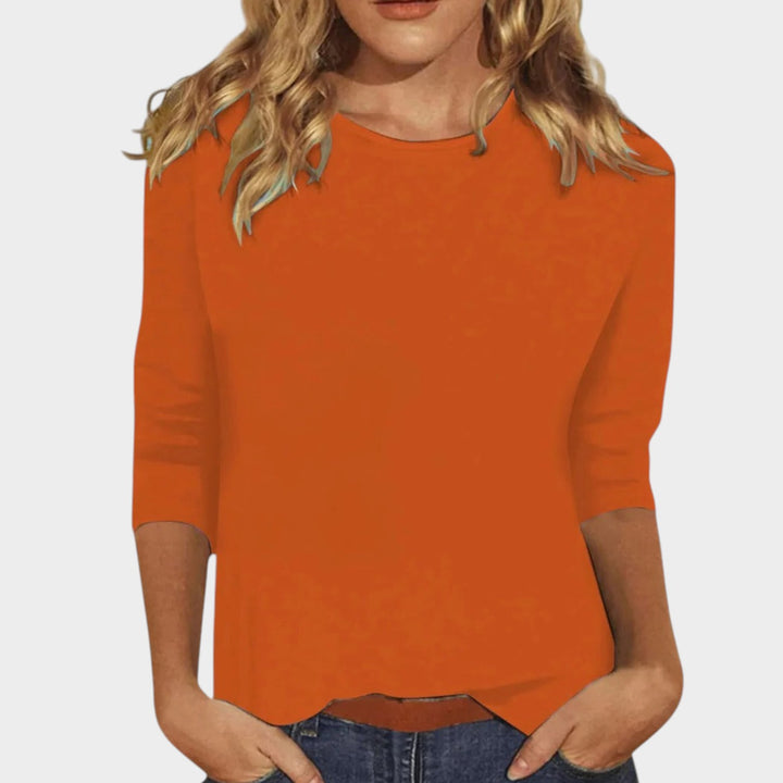 3/4 Sleeve Blouse | Casual Crew Neck Everyday Top