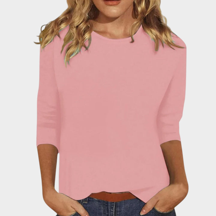 3/4 Sleeve Blouse | Casual Crew Neck Everyday Top