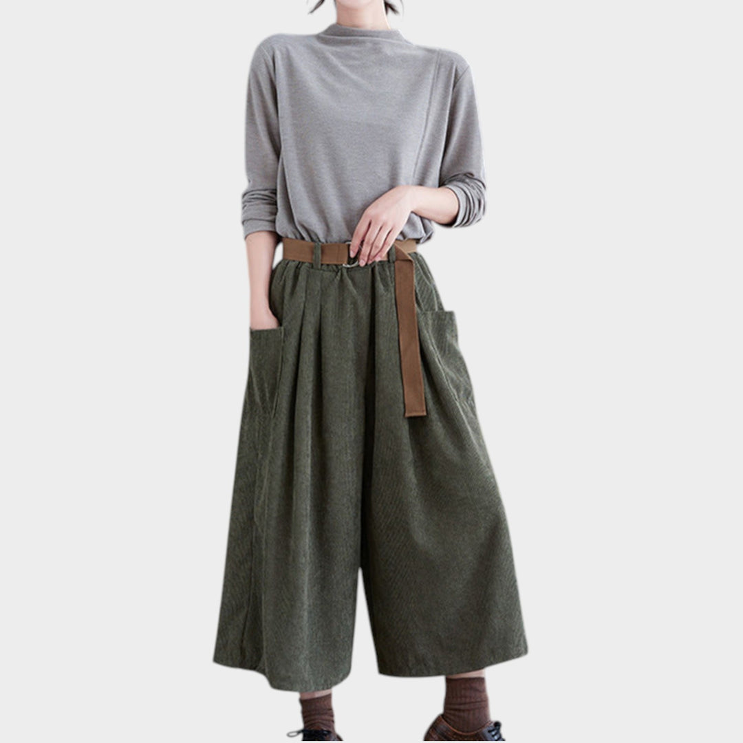 Corduroy Culottes | High Waist Wide Leg Trousers