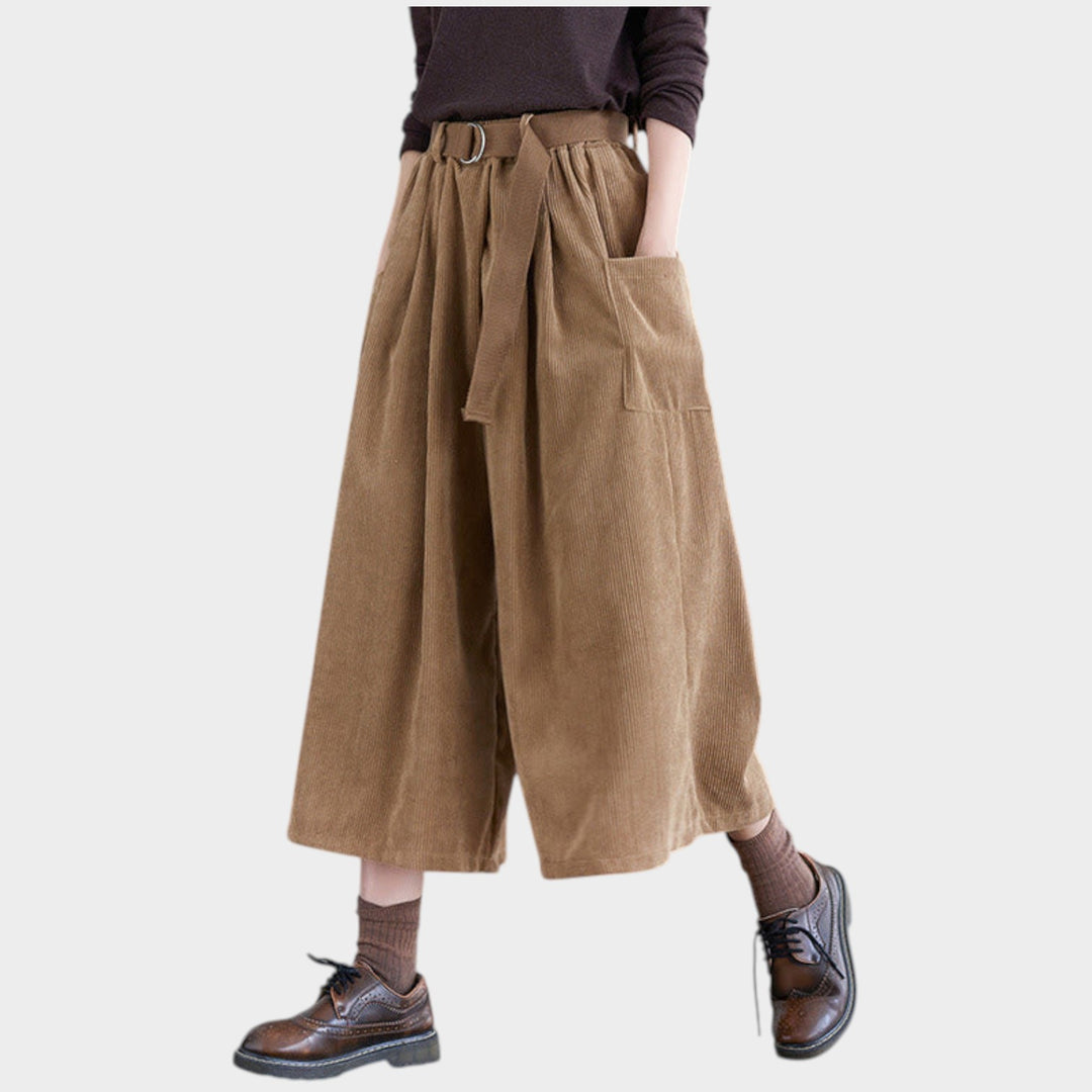 Corduroy Culottes | High Waist Wide Leg Trousers