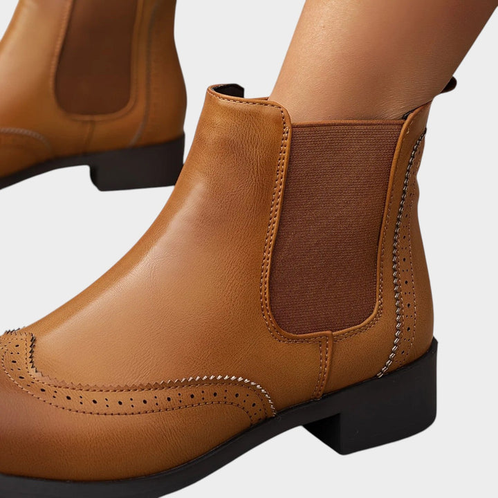 Brogue Leather Chelsea Boots