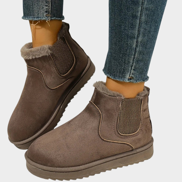Ankle Chelsea Boots with Faux Fur Lining
