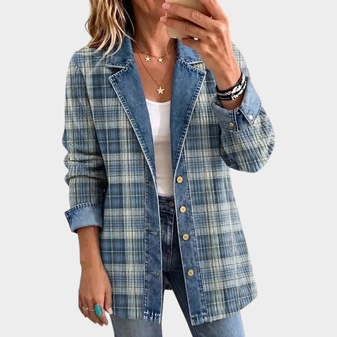 Women’s Denim Jacket Retro Pattern Elegant Casual Style
