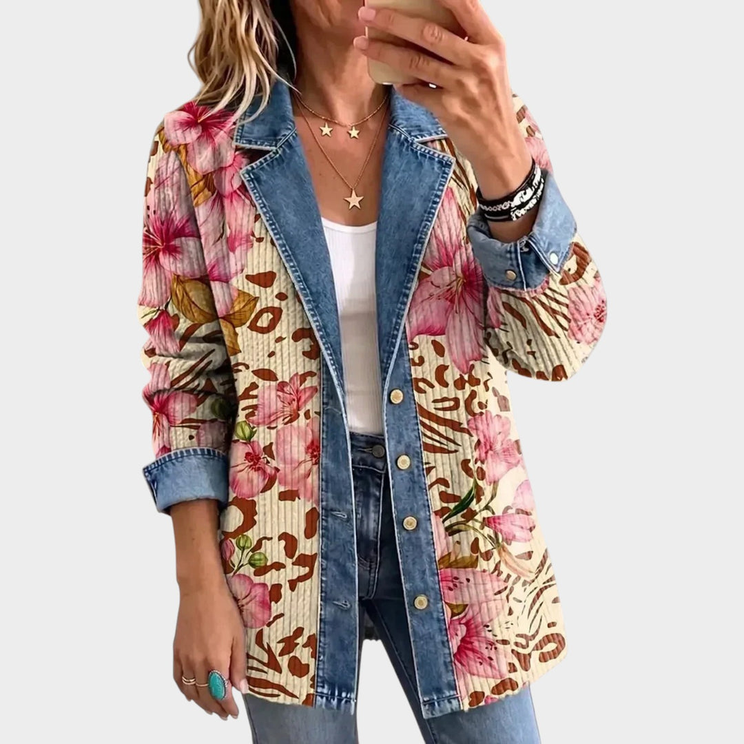 Women’s Floral Leopard Print Jacket Vintage Artistic Style