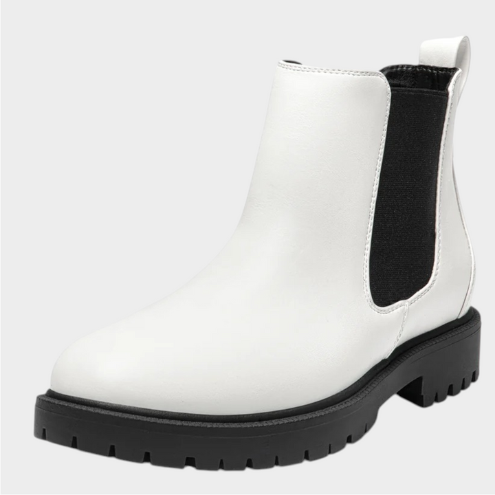 Platform Leather Chelsea Boots with Chunky Lug Sole