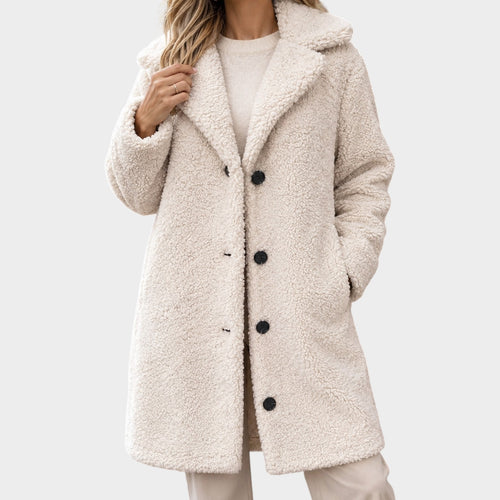 Women's Teddy Faux-Fur Coat Textured Winter Outerwear