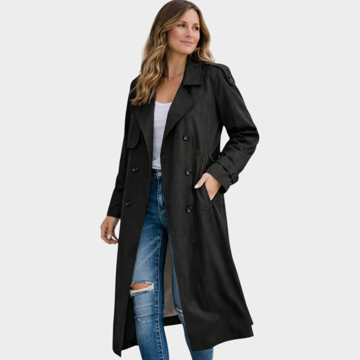 Women’s Belted Trench Coat Double Breasted