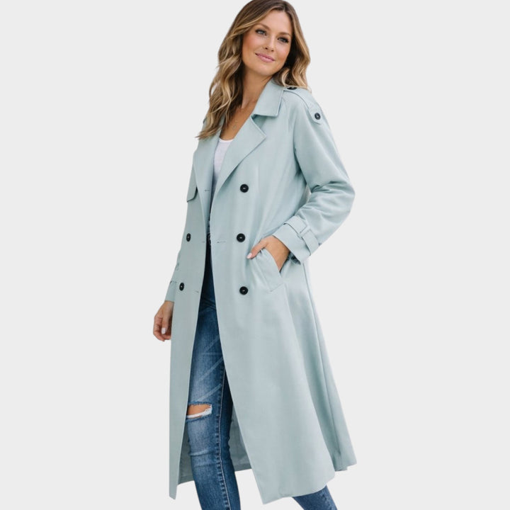 Women’s Belted Trench Coat Double Breasted