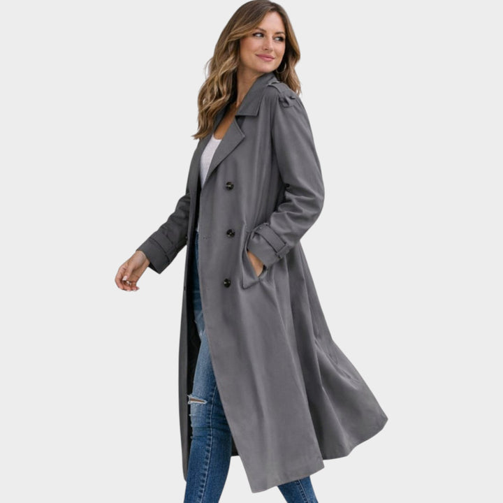 Women’s Belted Trench Coat Double Breasted