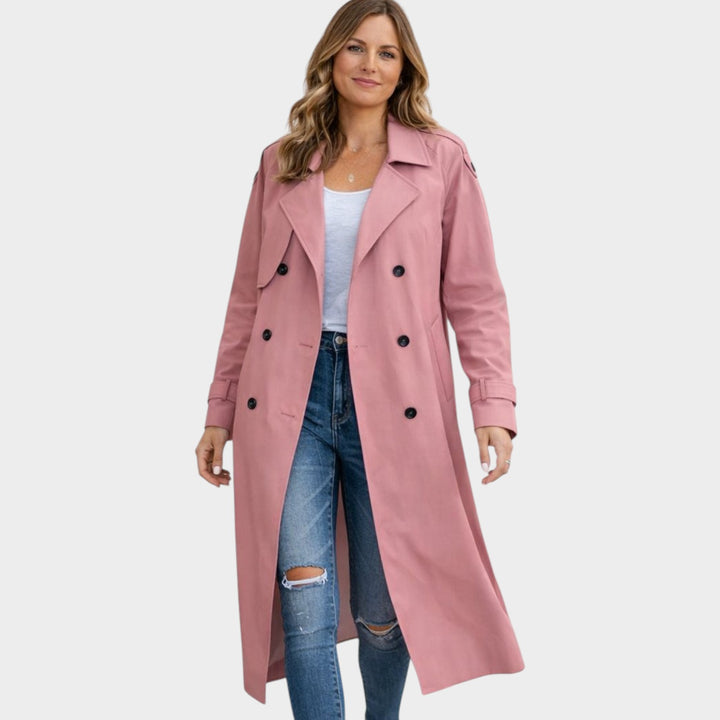 Women’s Belted Trench Coat Double Breasted