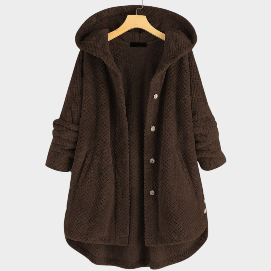 Women’s Fleece Jacket Mid Length Reversible Hood