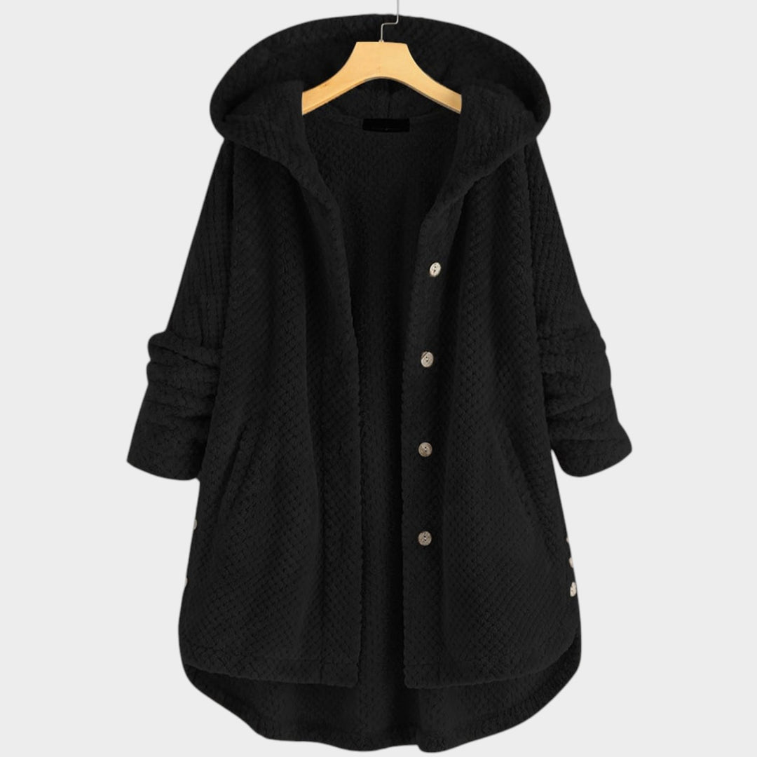 Women’s Fleece Jacket Mid Length Reversible Hood