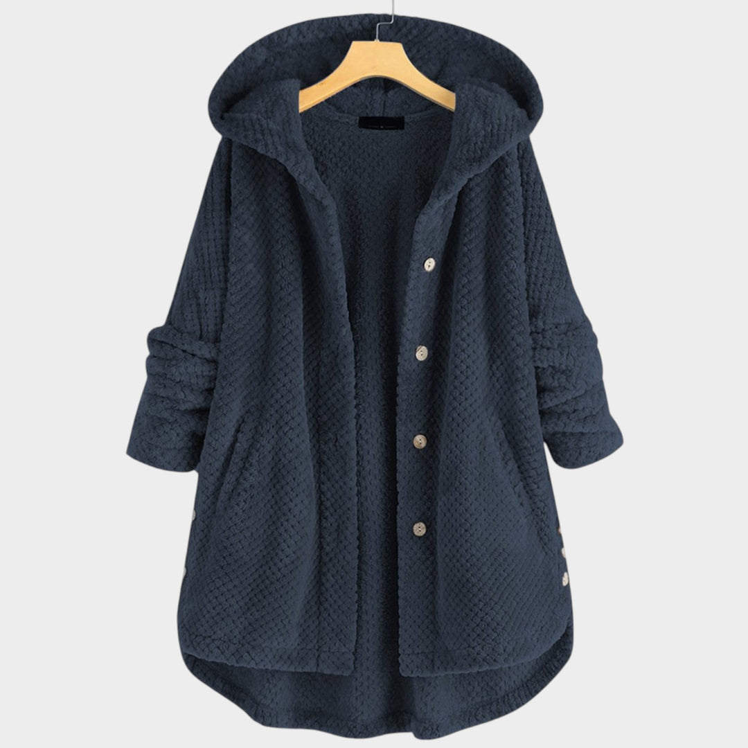 Women’s Fleece Jacket Mid Length Reversible Hood