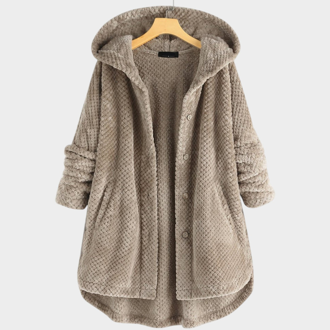 Women’s Fleece Jacket Mid Length Reversible Hood