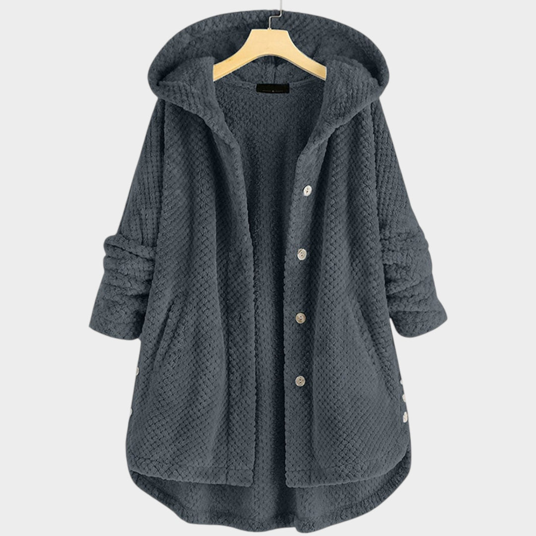 Women’s Fleece Jacket Mid Length Reversible Hood