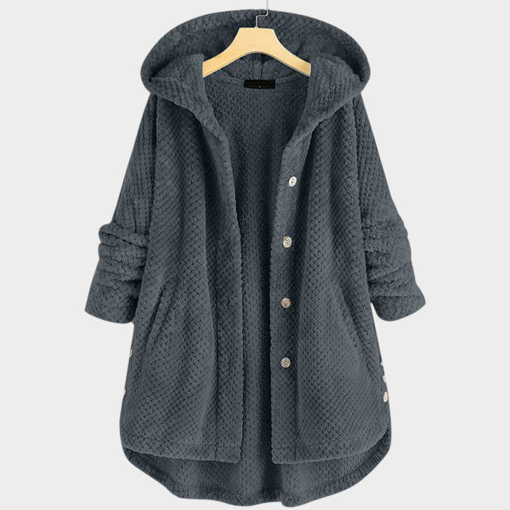 Women’s Fleece Jacket Mid Length Reversible Hood