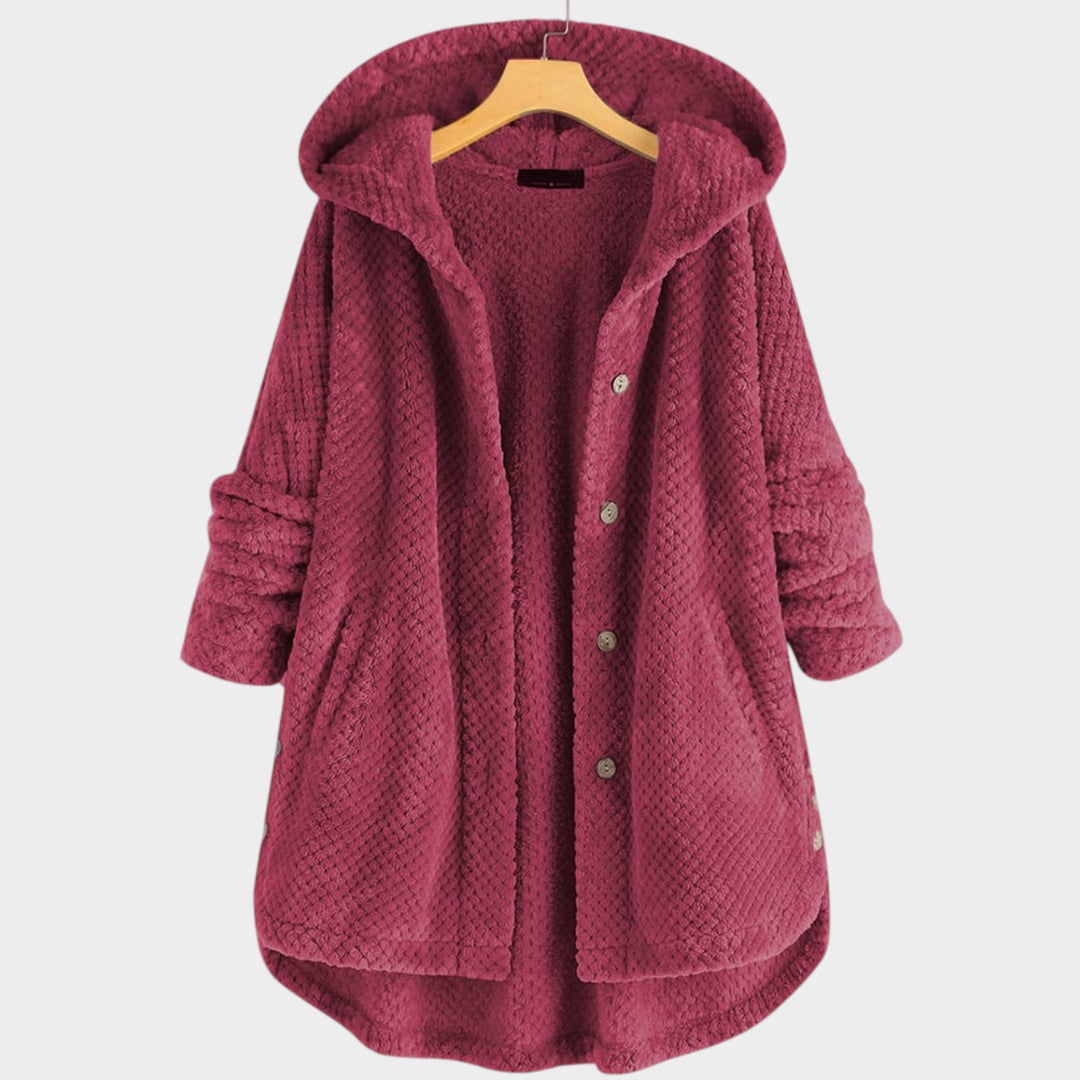 Women’s Fleece Jacket Mid Length Reversible Hood