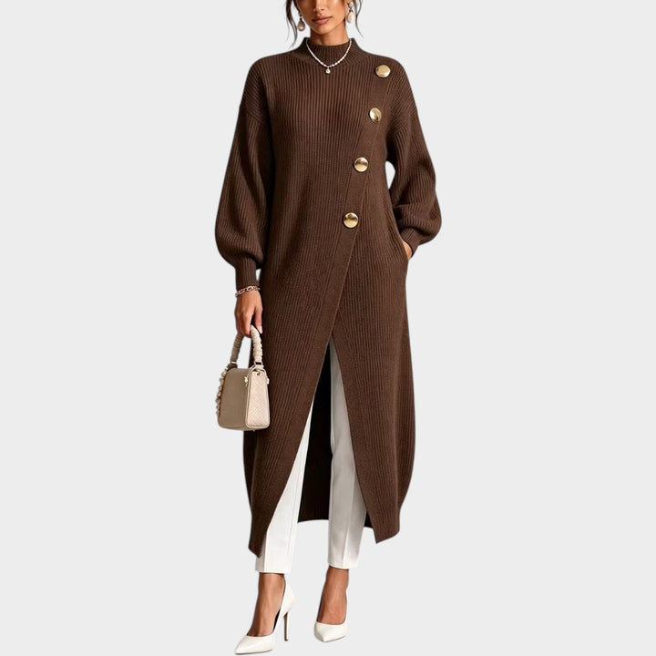 Women’s Asymmetric Knit Cardigan Relaxed Long Sleeve