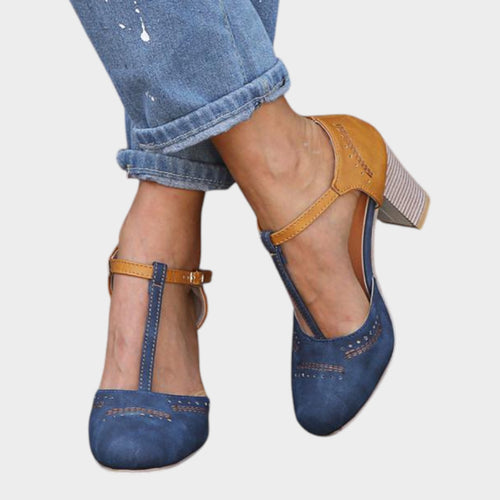 Women's T-Strap Pumps | Vintage Block Heel Dress Shoes