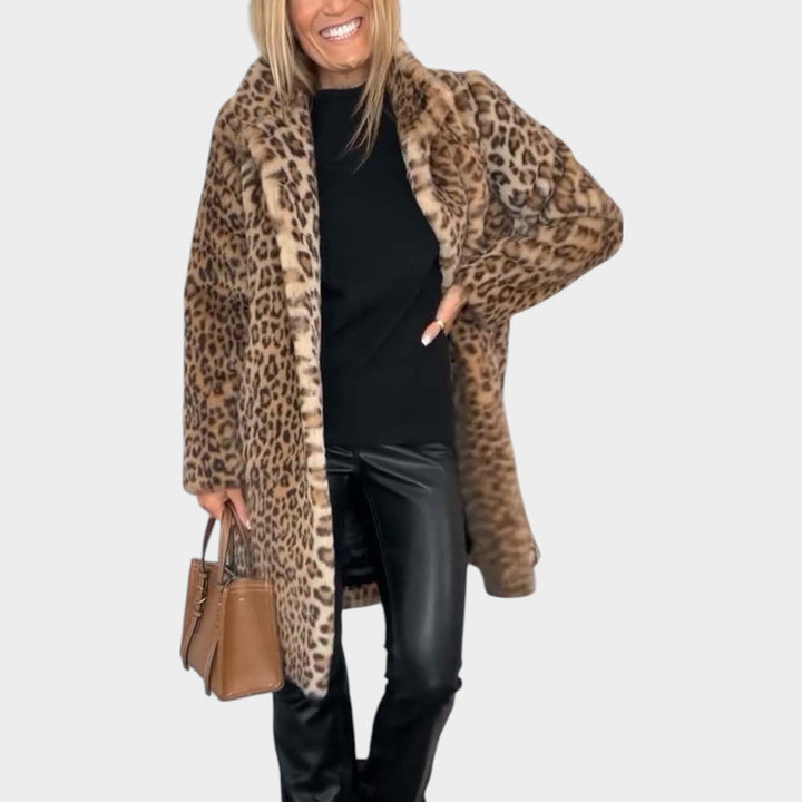 Women’s Animal Print Coat Classic Winter Outerwear
