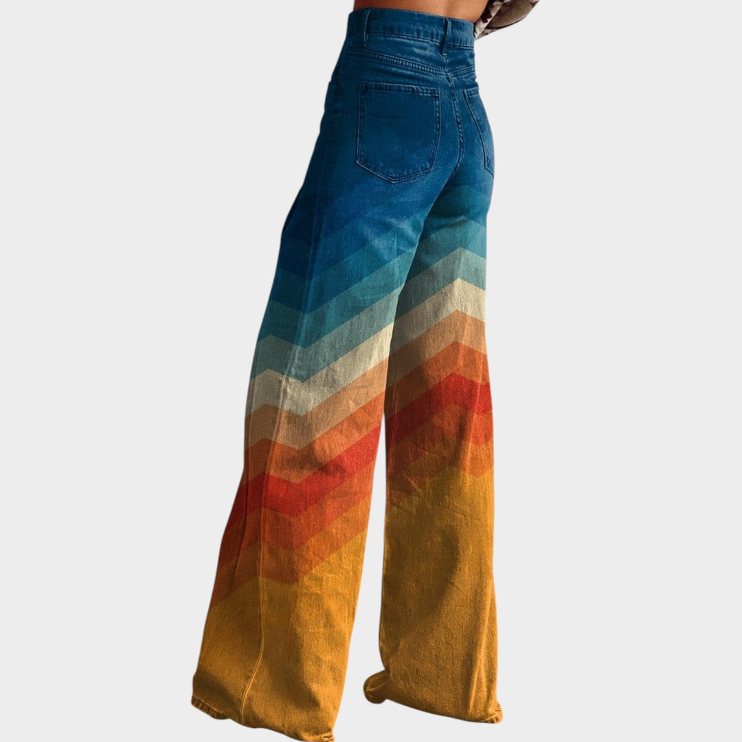 Women’s Retro Pants Geometric Zigzag Print
