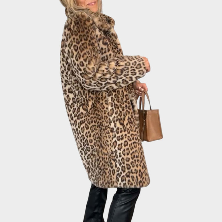 Women’s Animal Print Coat Classic Winter Outerwear