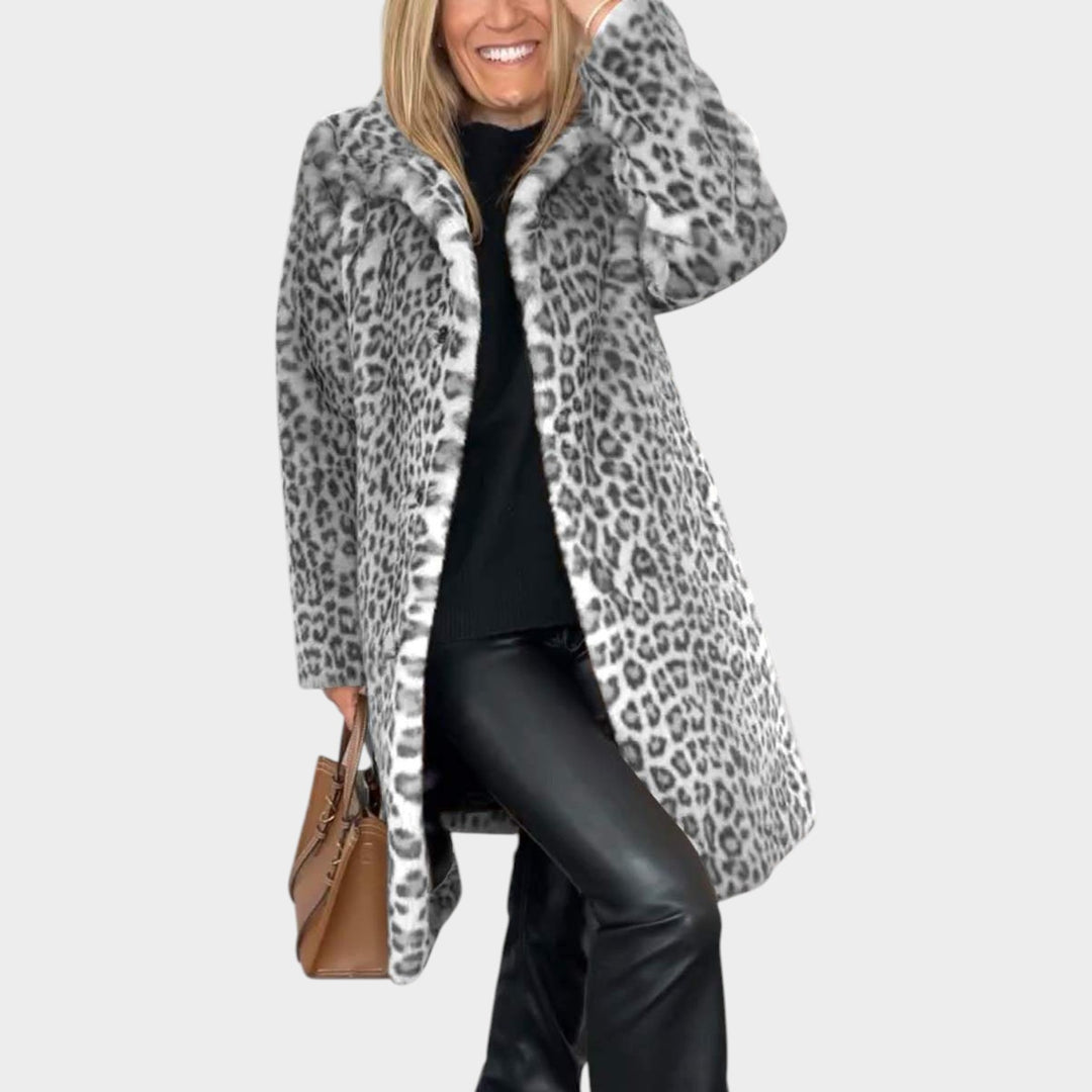 Women’s Animal Print Coat Classic Winter Outerwear