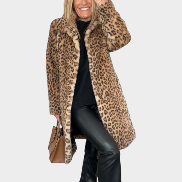 Women’s Animal Print Coat Classic Winter Outerwear