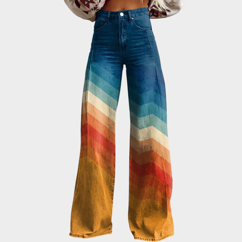 Women’s Retro Pants Geometric Zigzag Print