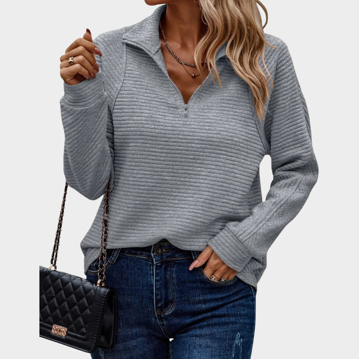 Stylish Ribbed Knit | Quarter Zip Sweater