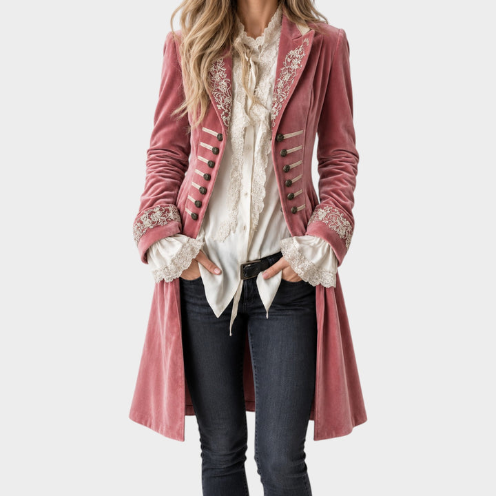 Women’s Embroidered Velvet Jacket Long Length
