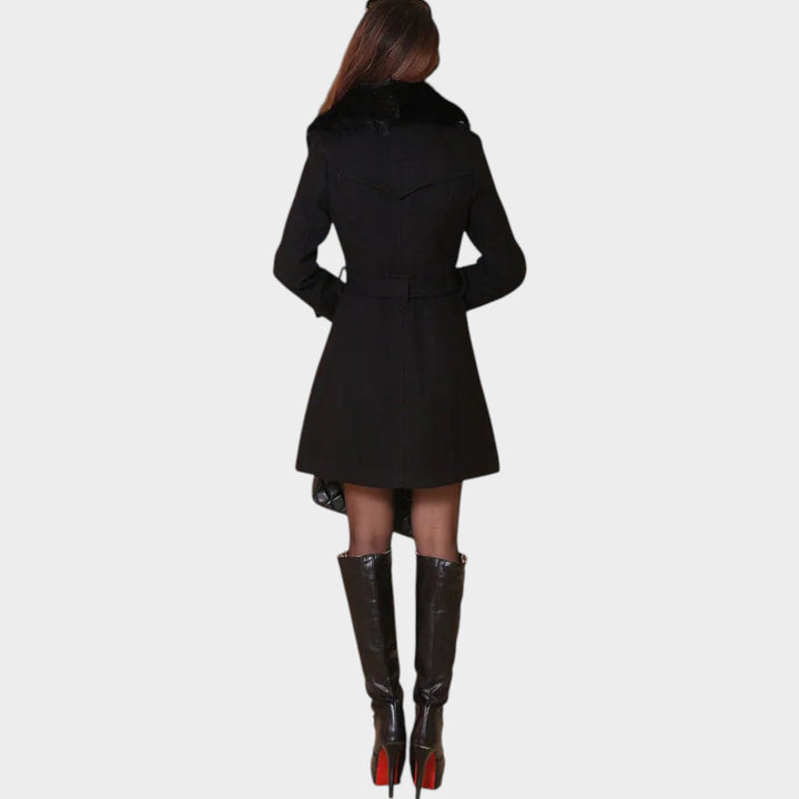 Women’s Button Front Winter Coat Long Sleeve Pockets