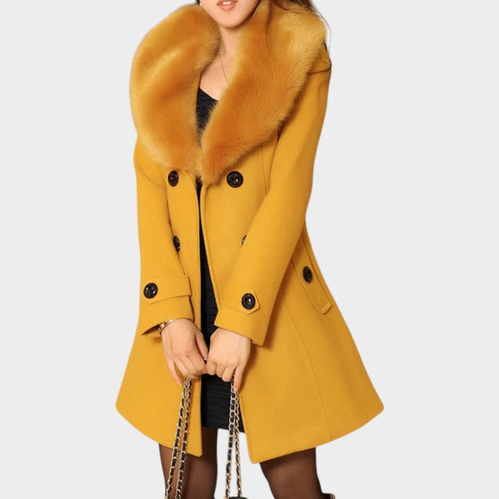 Women’s Button Front Winter Coat Long Sleeve Pockets