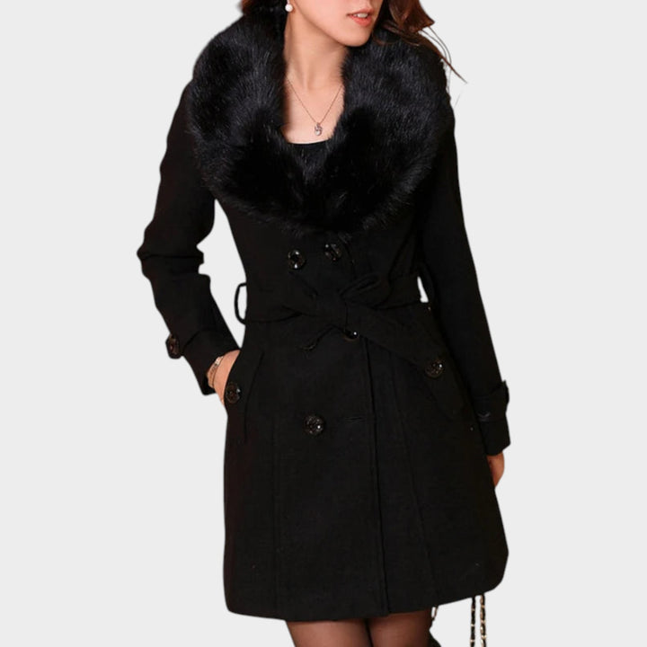 Women’s Button Front Winter Coat Long Sleeve Pockets