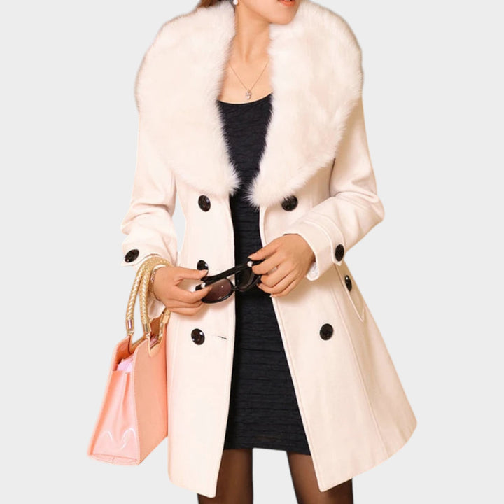 Women’s Button Front Winter Coat Long Sleeve Pockets