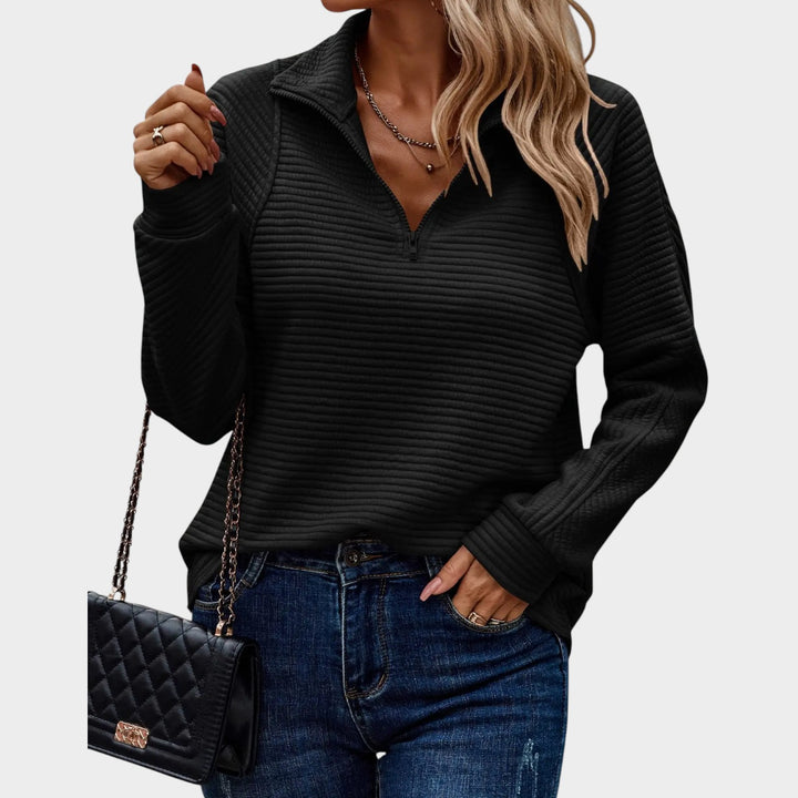 Stylish Ribbed Knit | Quarter Zip Sweater