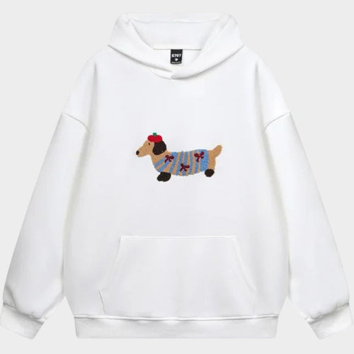 Women's Cute Dachshund Hoodie | Oversized Casual Graphic Sweatshirt