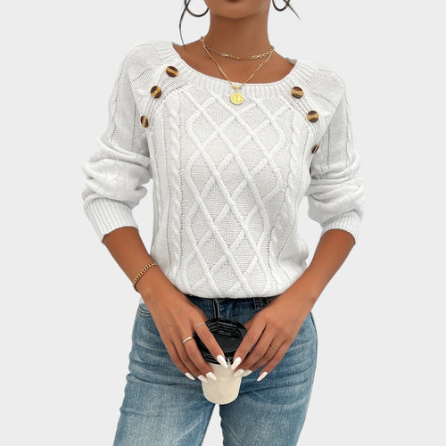 Women's Cable Knit Sweater Classic Textured