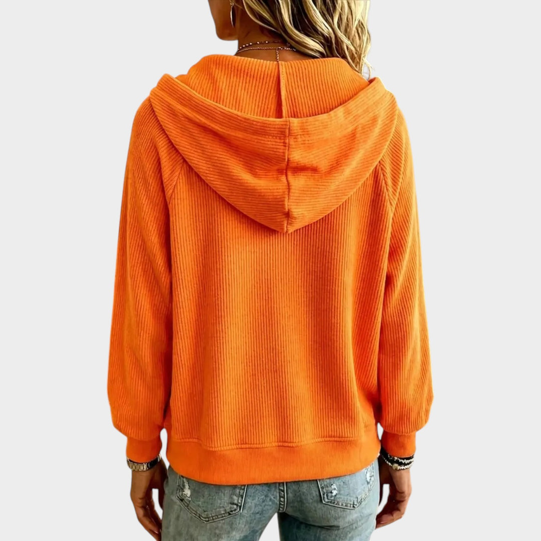 Women’s Knit Hoodie Half Zip Kangaroo Pocket