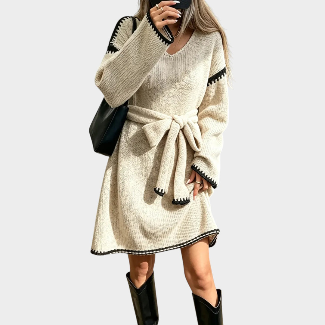 Women’s Sweater Dress Knit Color Block