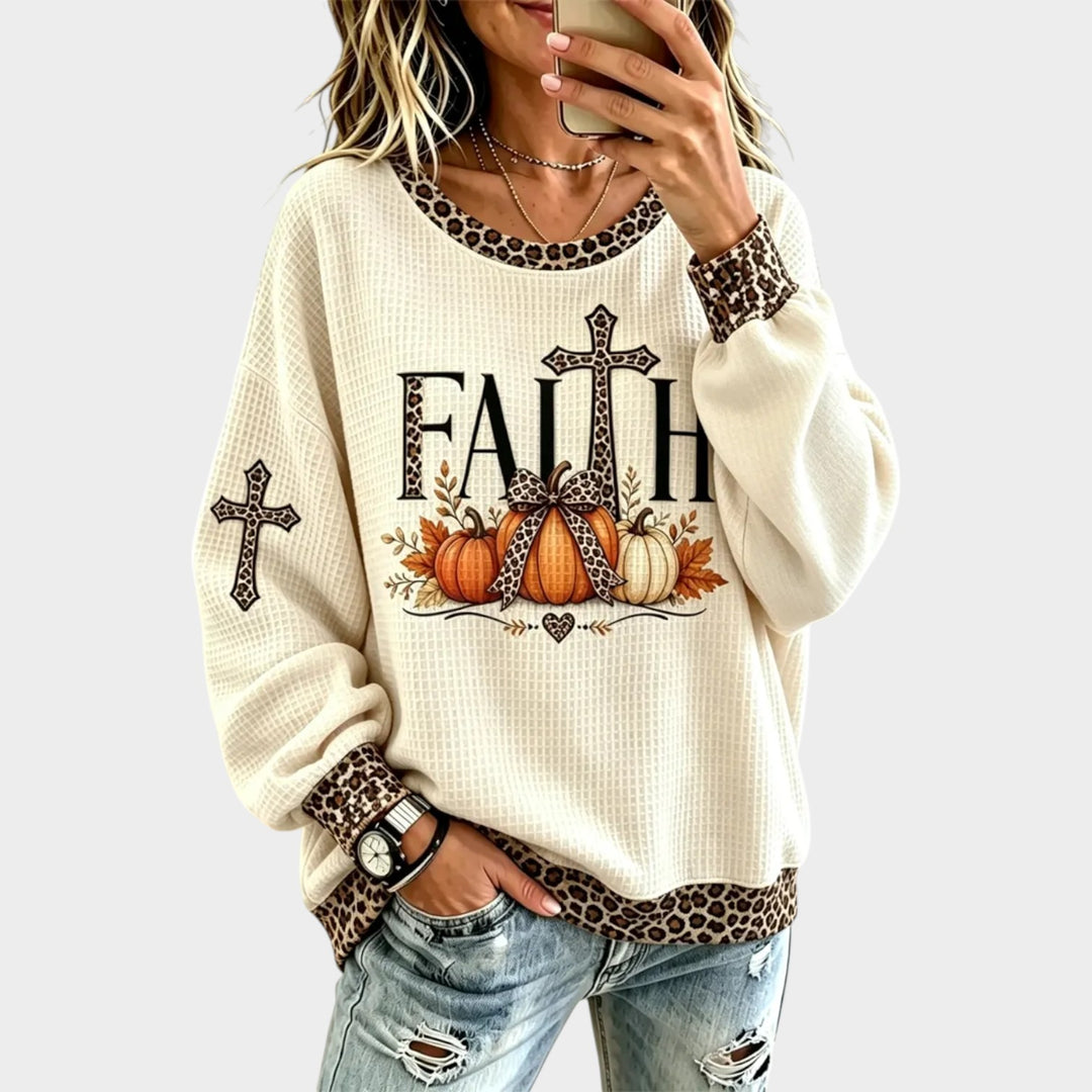 Women’s Pumpkin Graphic Sweatshirt Vintage Style