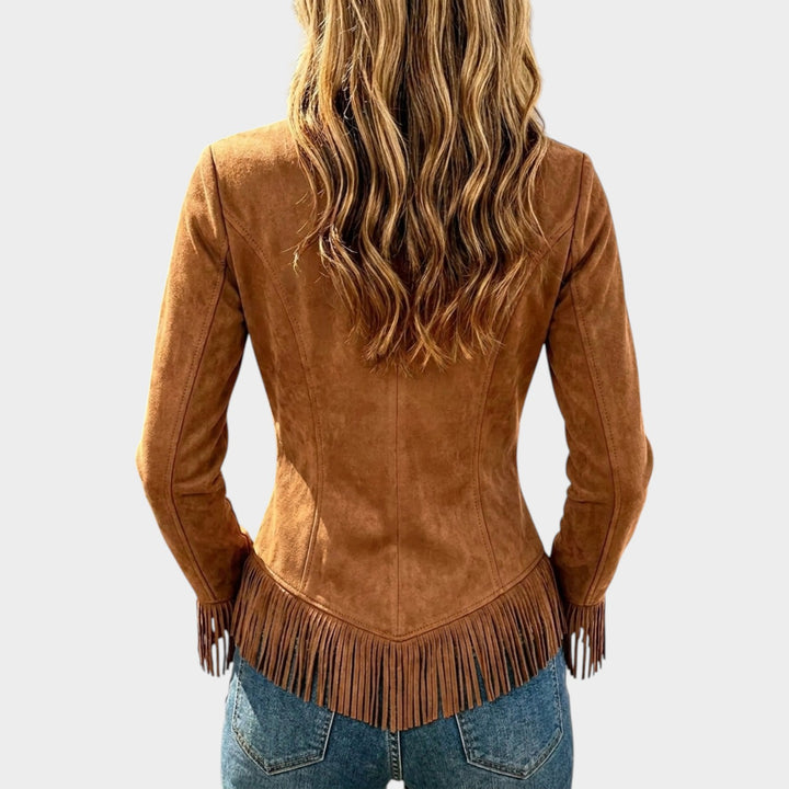 Women’s Suede Top Western Fringe Pointed Hem