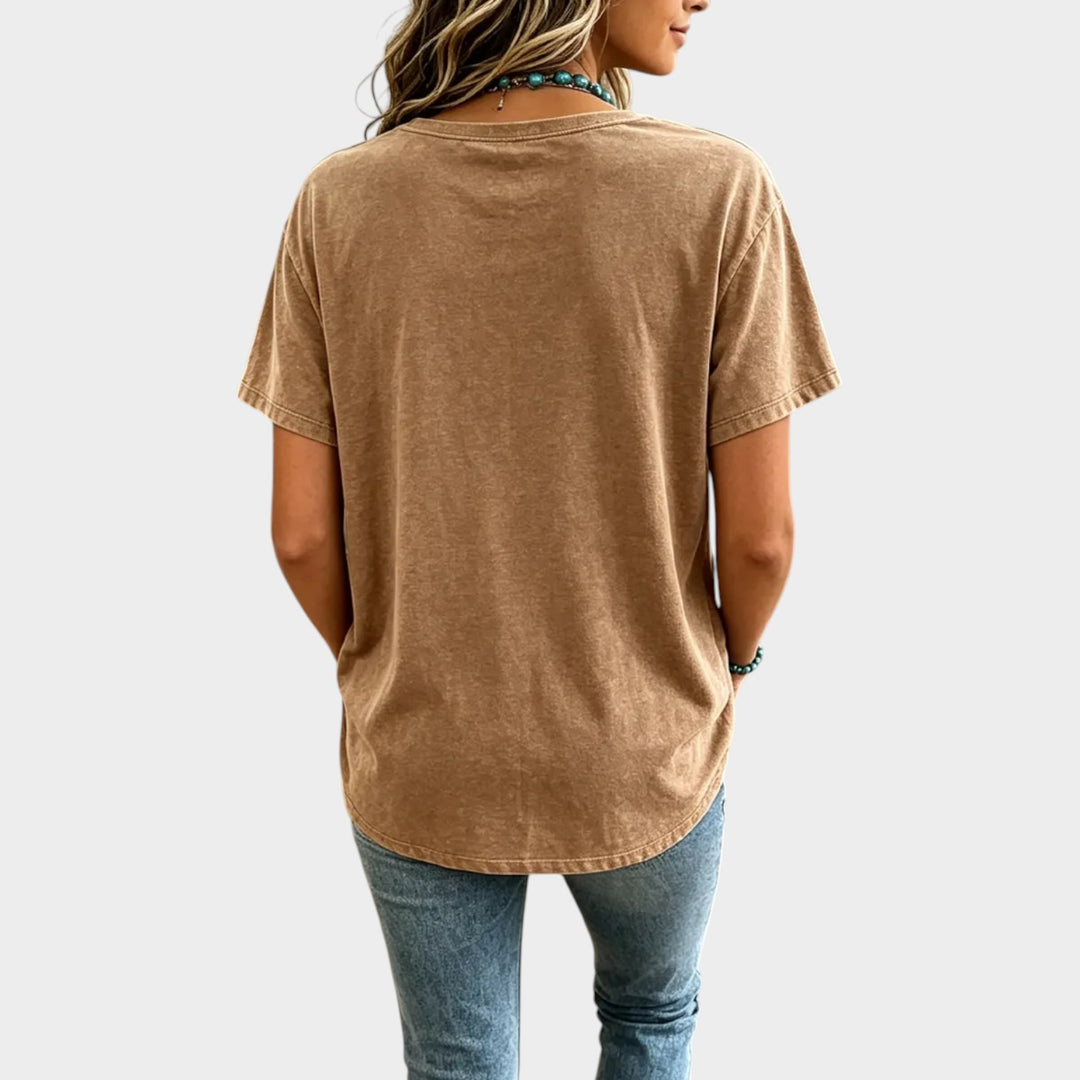 Women’s T-Shirt Western Horse Print Short Sleeve