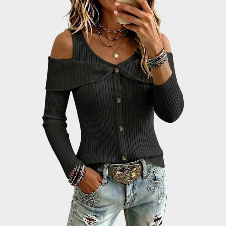 Women’s Off Shoulder Long Sleeve Top Chic Style