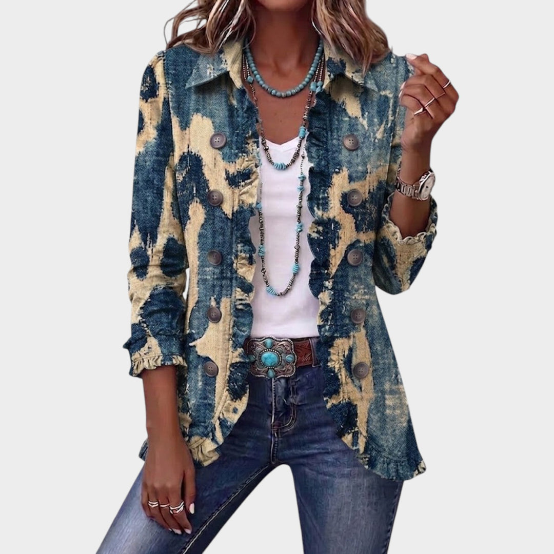 Women’s Jacket Distressed Tie Dye Bohemian Style