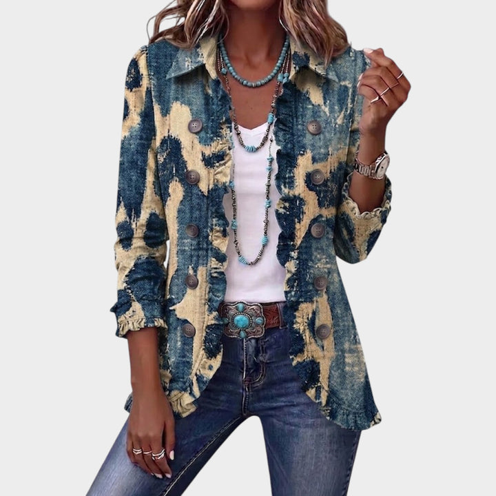 Women’s Jacket Distressed Tie Dye Bohemian Style
