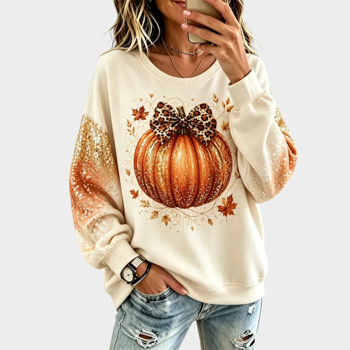 Women’s Graphic Sweatshirt Pumpkin Print Vintage Style