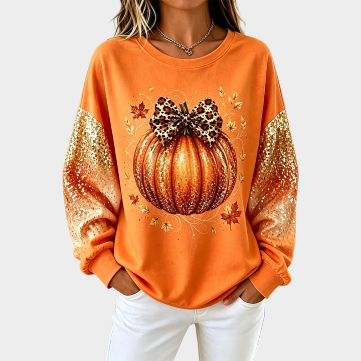 Women’s Graphic Sweatshirt Pumpkin Print Vintage Style