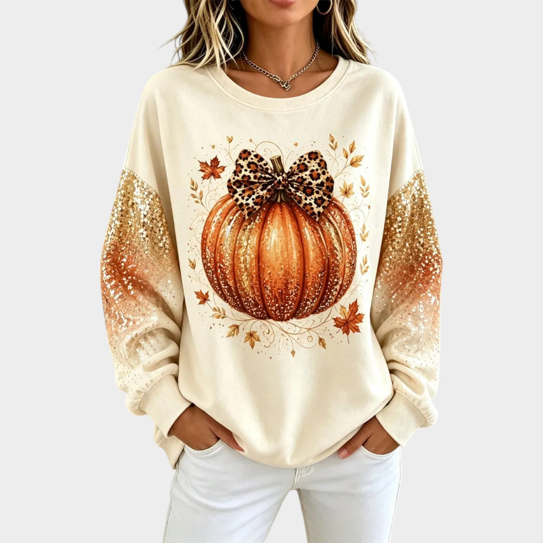 Women’s Graphic Sweatshirt Pumpkin Print Vintage Style