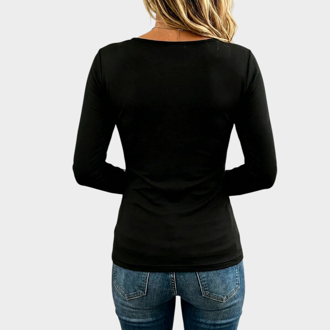 Women’s V Neck Top Crisscross Strappy Grommet Detail